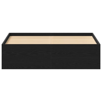 Bettgestell ohne Matratze Schwarz Eichen-Optik 135x190 cm