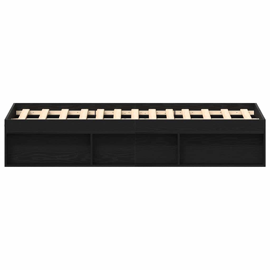 Bettgestell ohne Matratze Schwarz Eichen-Optik 135x190 cm