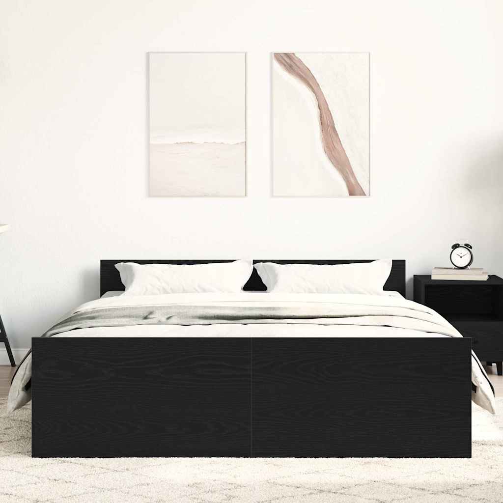 Bettgestell ohne Matratze Schwarz Eichen-Optik 120x200 cm