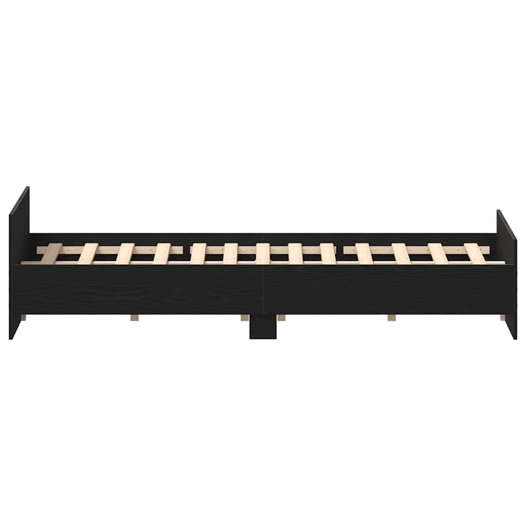 Bettgestell ohne Matratze Schwarz Eichen-Optik 120x200 cm