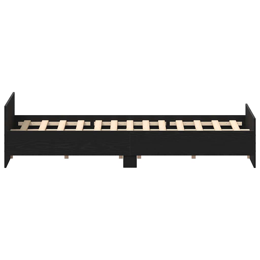 Bettgestell ohne Matratze Schwarz Eichen-Optik 140x200 cm