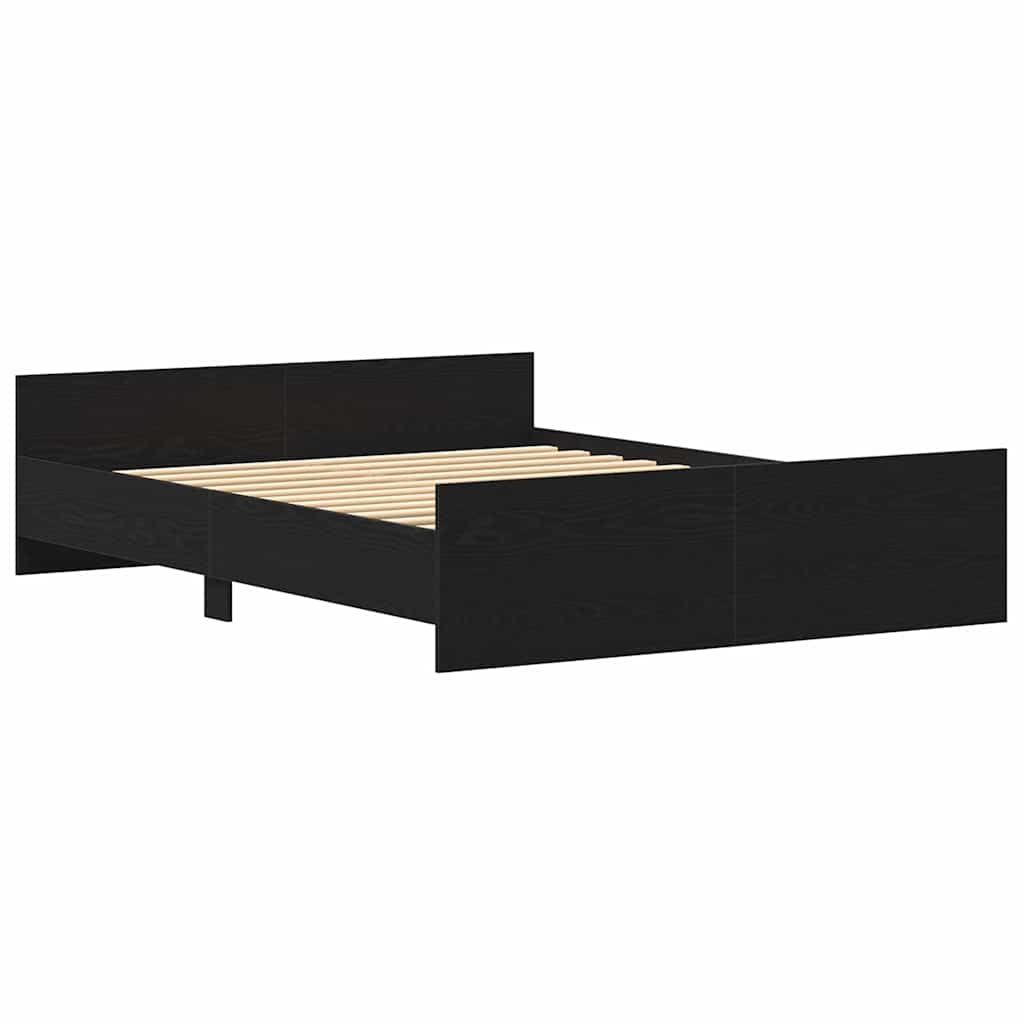 Bettgestell ohne Matratze Schwarz Eichen-Optik 150x200 cm