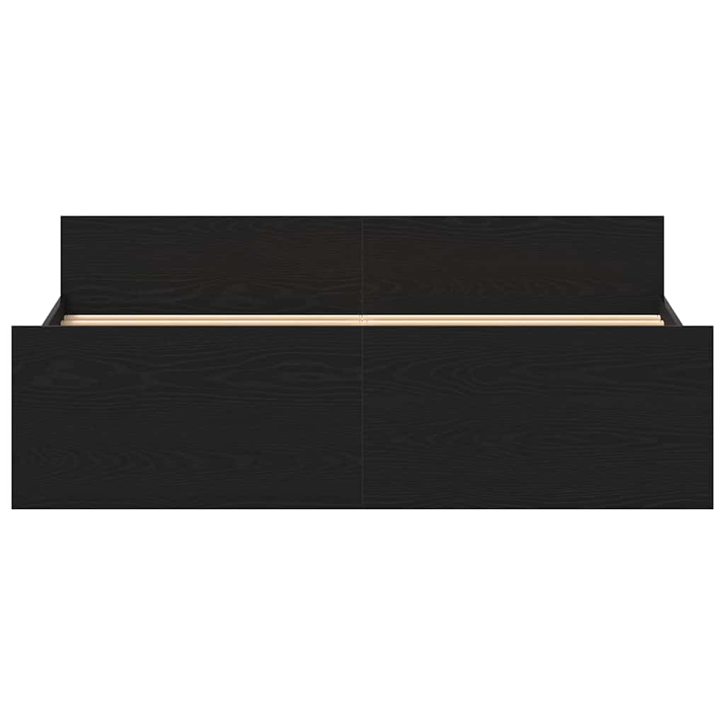 Bettgestell ohne Matratze Schwarz Eichen-Optik 150x200 cm