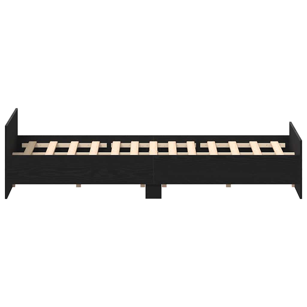 Bettgestell ohne Matratze Schwarz Eichen-Optik 150x200 cm