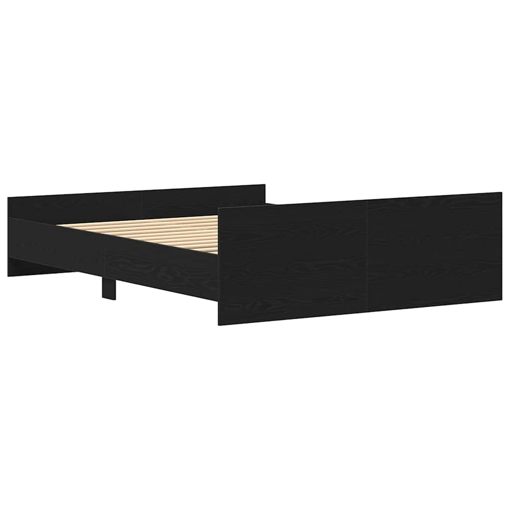 Bettgestell ohne Matratze Schwarz Eichen-Optik 150x200 cm