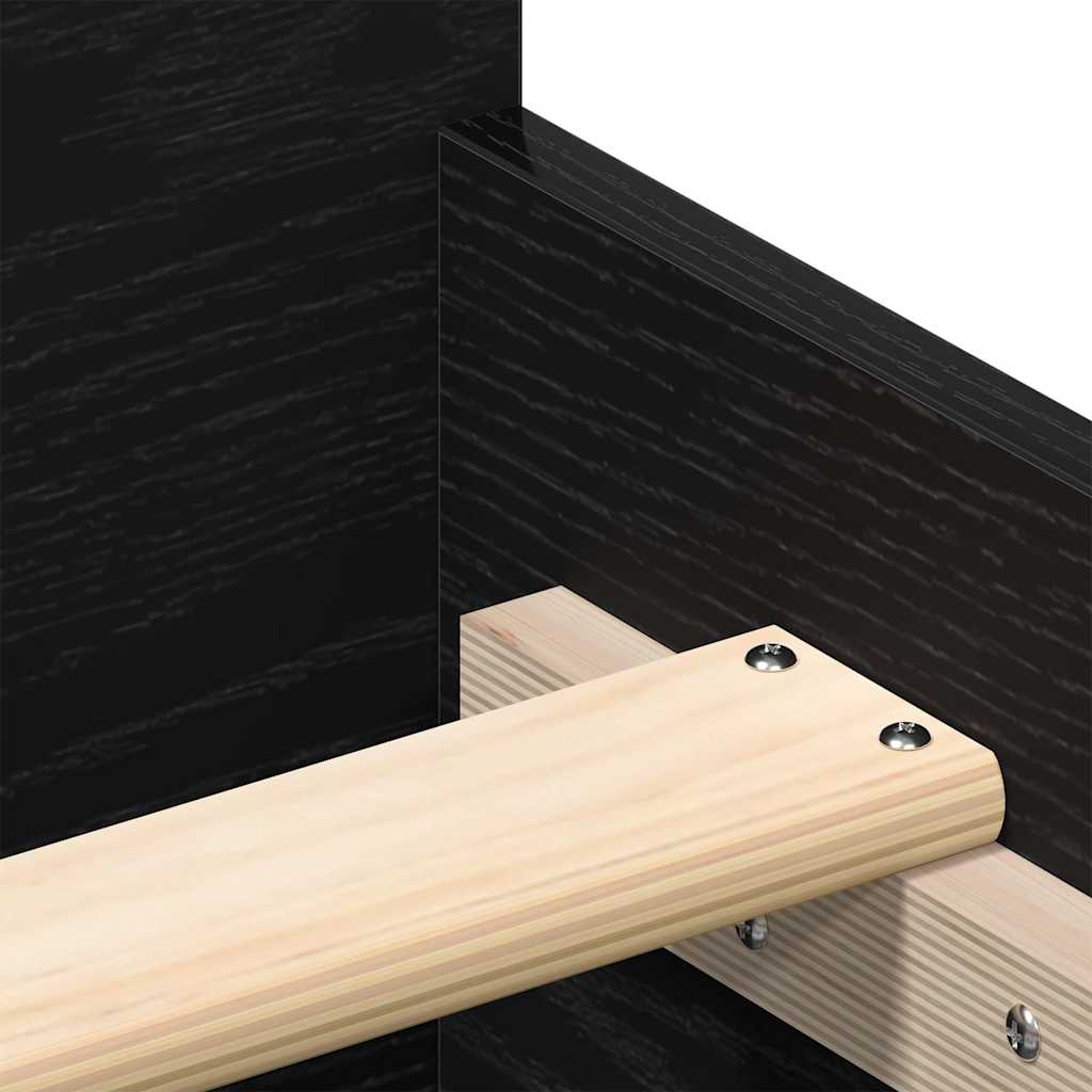 Bettgestell ohne Matratze Schwarz Eichen-Optik 150x200 cm