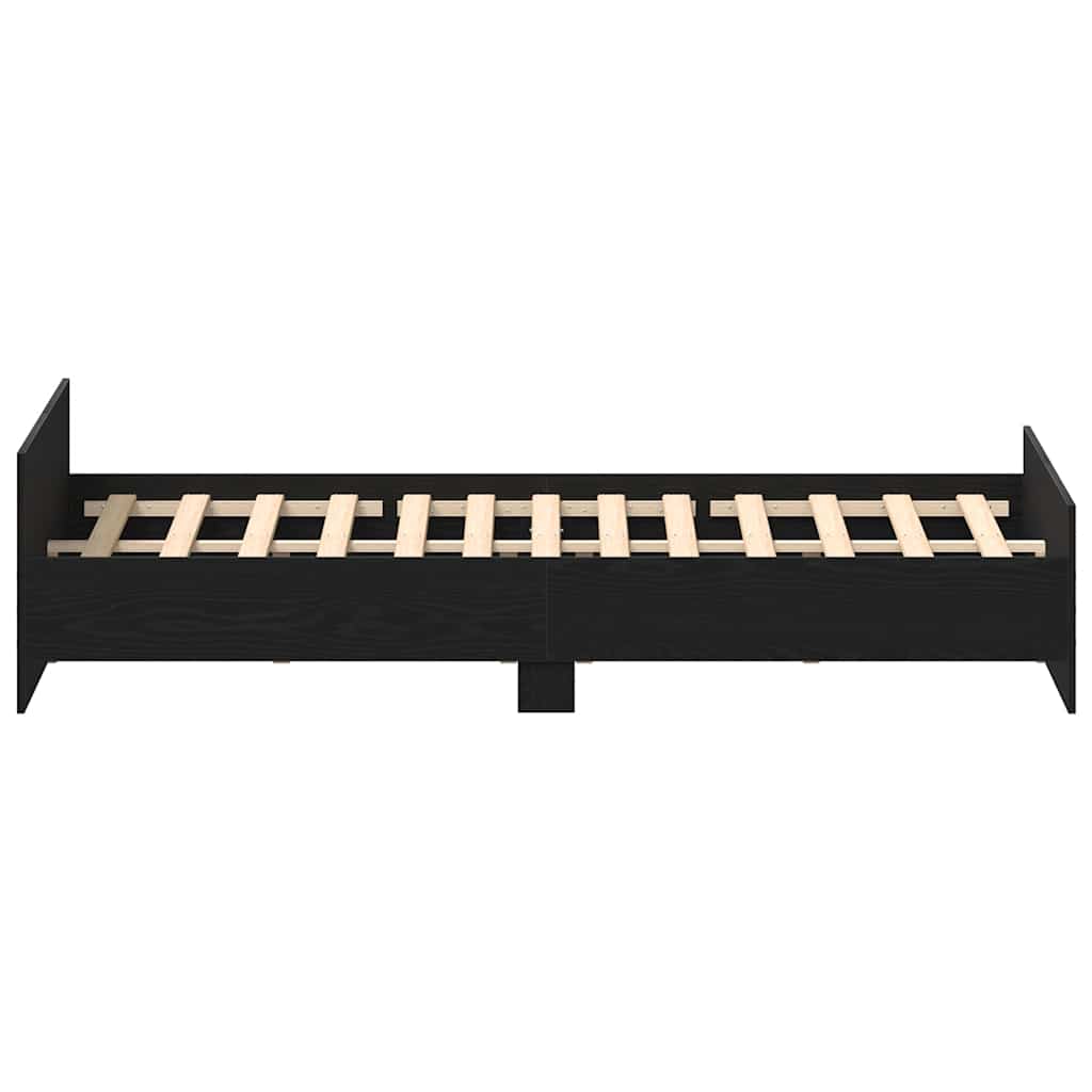 Bettgestell ohne Matratze Schwarze Eiche 180x200 cm Holzwerkstoff