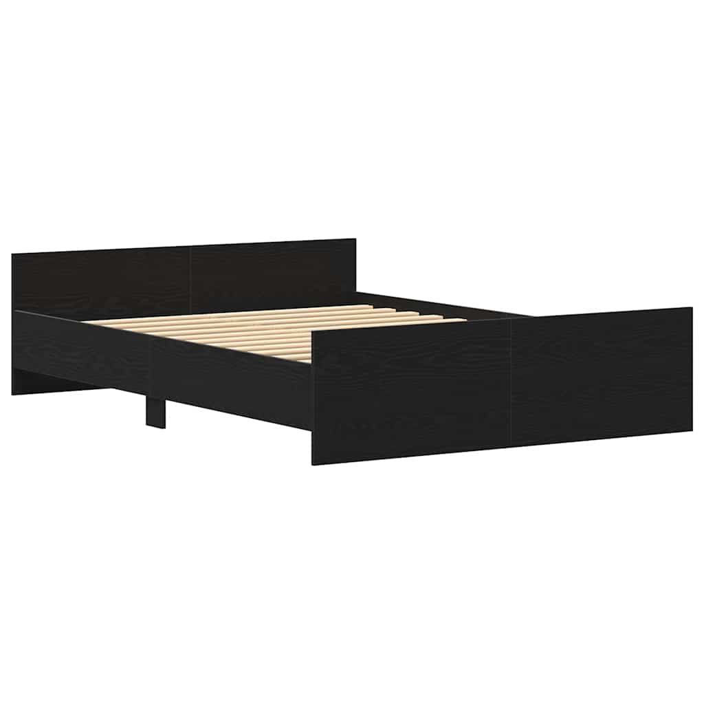 Bettgestell ohne Matratze Schwarz Eichen-Optik 120x190 cm
