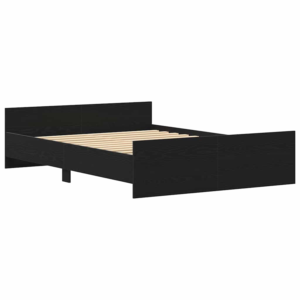 Bettgestell ohne Matratze Schwarz Eichen-Optik 140x190 cm
