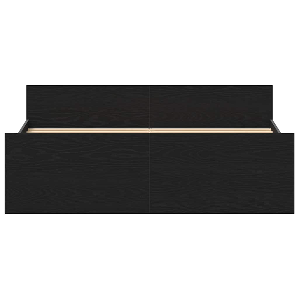 Bettgestell ohne Matratze Schwarz Eichen-Optik 140x190 cm