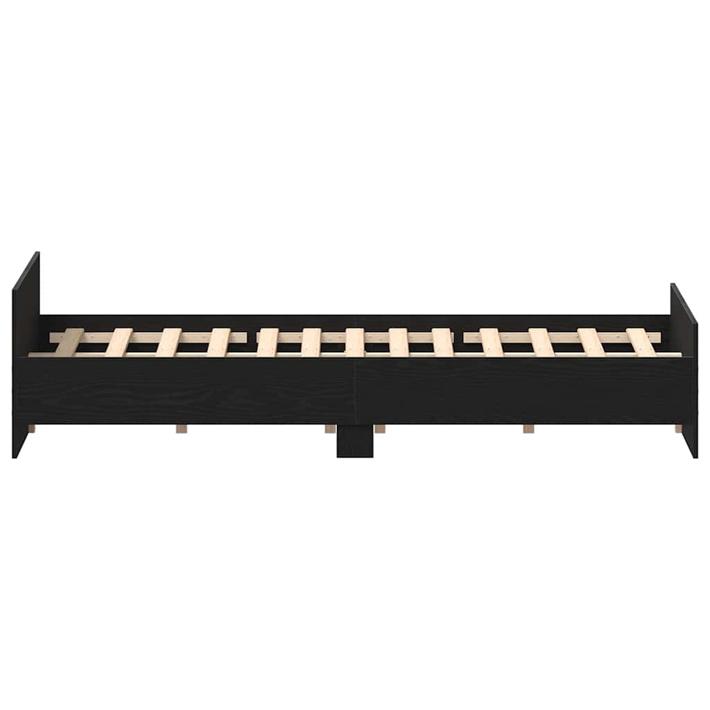 Bettgestell ohne Matratze Schwarz Eichen-Optik 140x190 cm