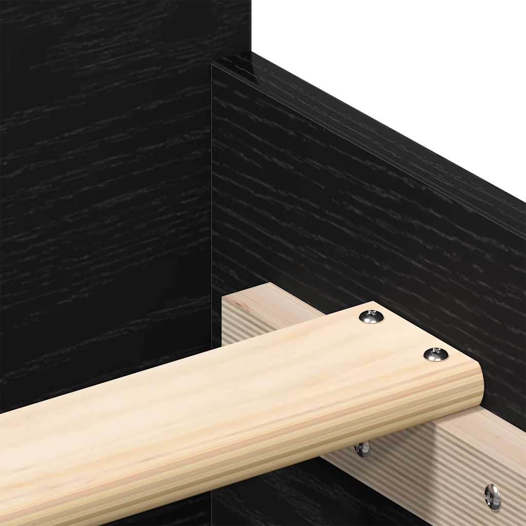 Bettgestell ohne Matratze Schwarz Eichen-Optik 135x190 cm