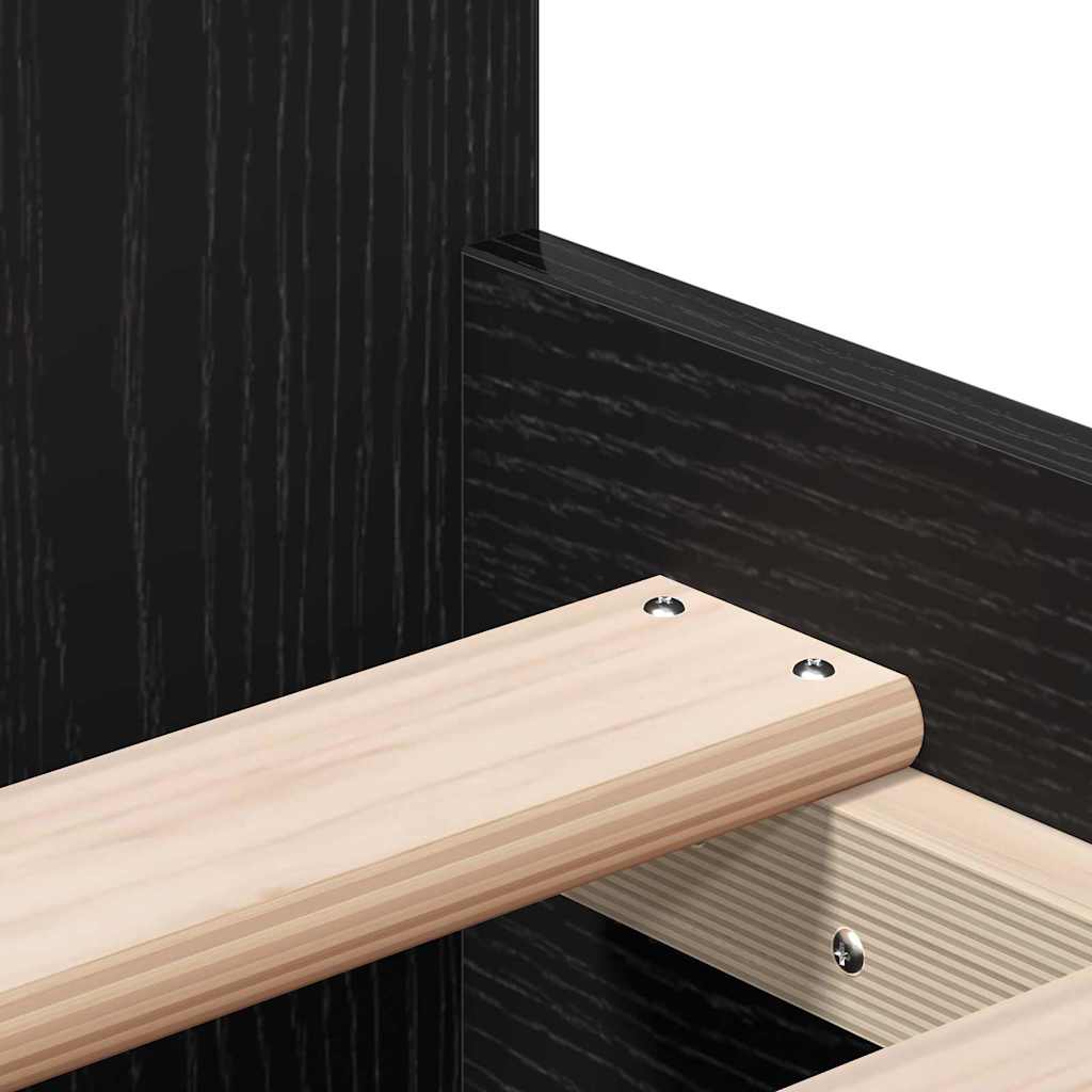 Bettrahmen Schwarz Eichen-Optik 203 x 103 x 50 cm Holzwerkstoff