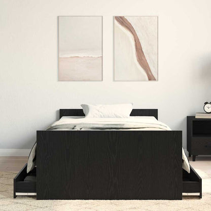 Bettrahmen Schwarz Eichen-Optik 193 x 93 x 50 cm Holzwerkstoff