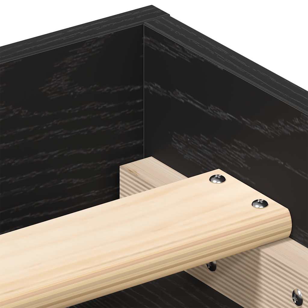 Bettgestell ohne Matratze Schwarz Eichen-Optik 100x200 cm