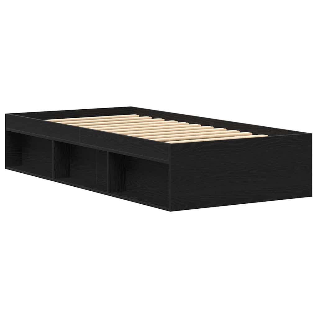 Bettgestell ohne Matratze Schwarz Eichen-Optik 90x190 cm