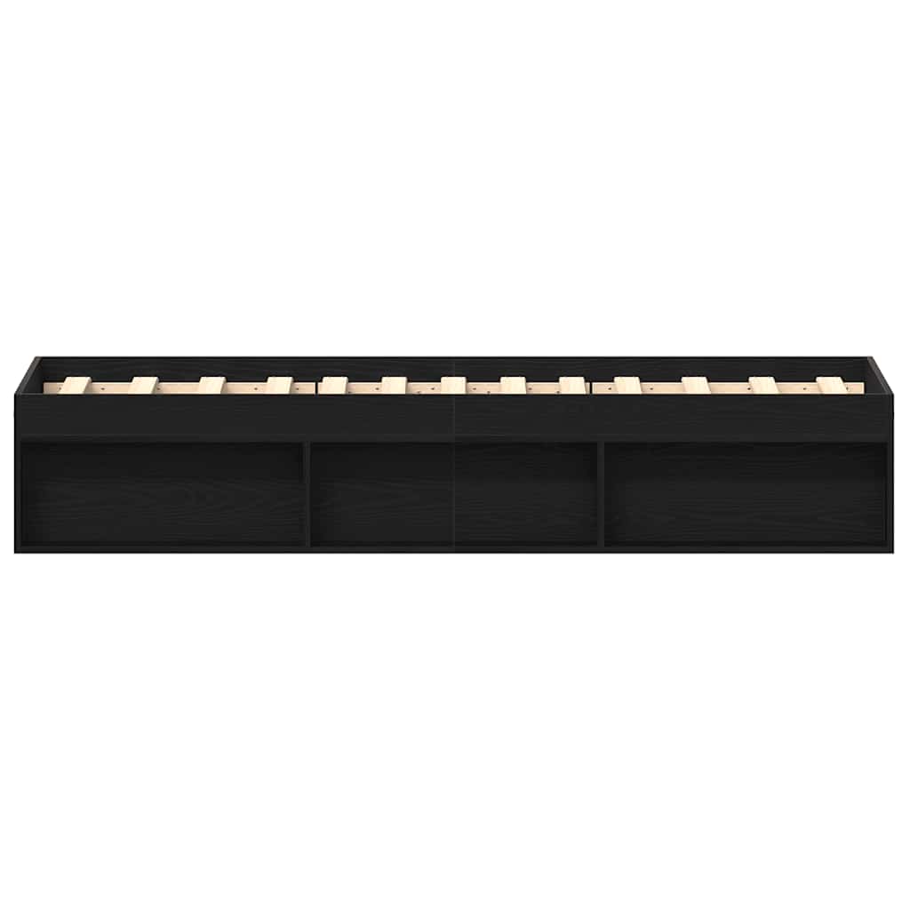 Bettgestell ohne Matratze Schwarz Eichen-Optik 90x190 cm