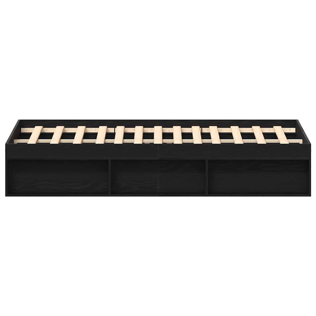 Bettgestell ohne Matratze Schwarz Eichen-Optik 200x200 cm