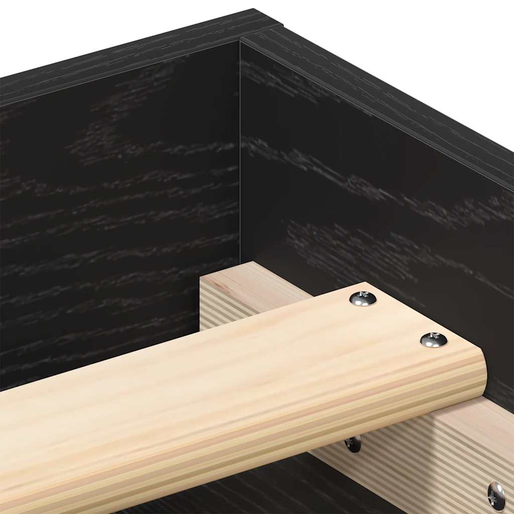 Bettgestell ohne Matratze Schwarz Eichen-Optik 200x200 cm