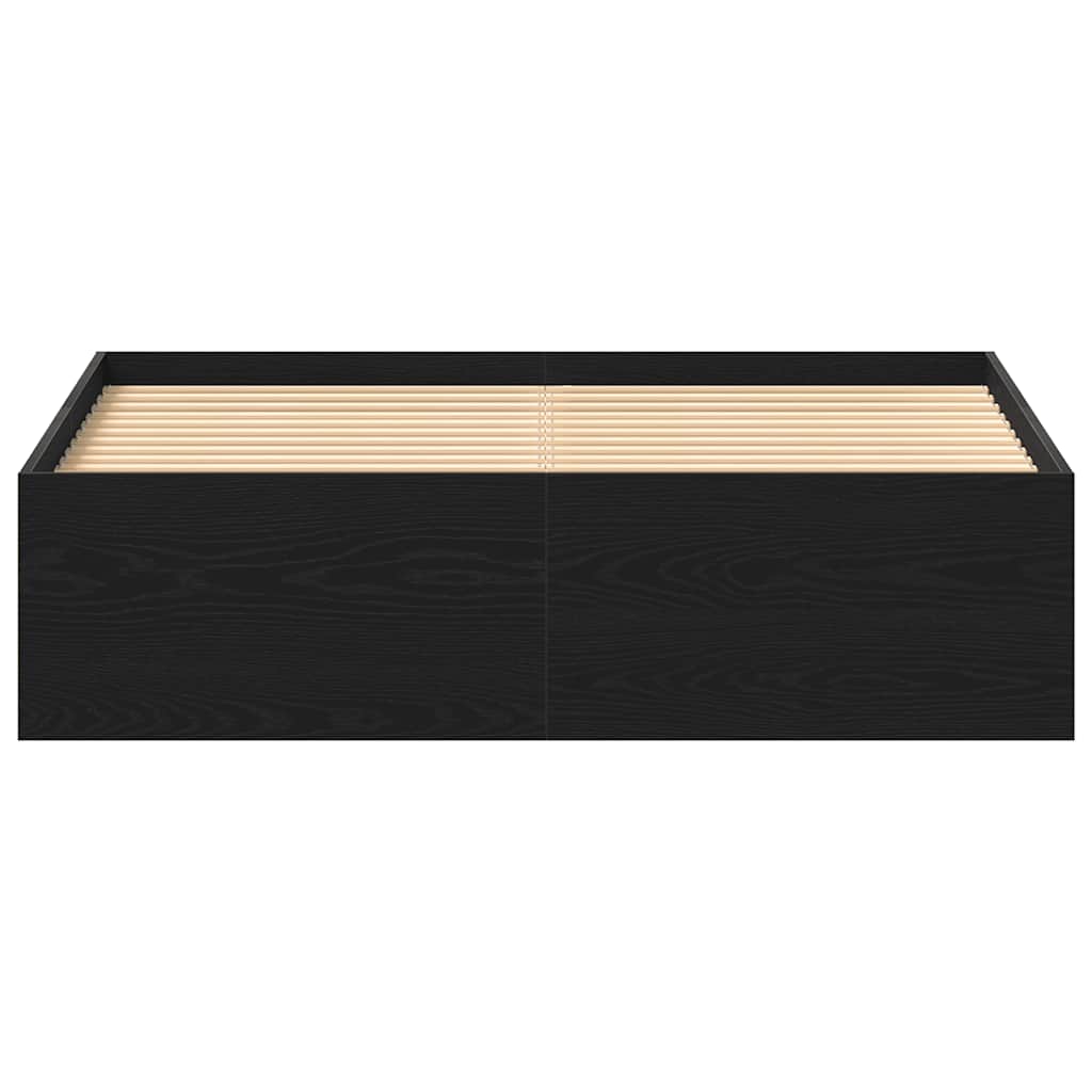 Bettgestell ohne Matratze Schwarz Eichen-Optik 140x190 cm