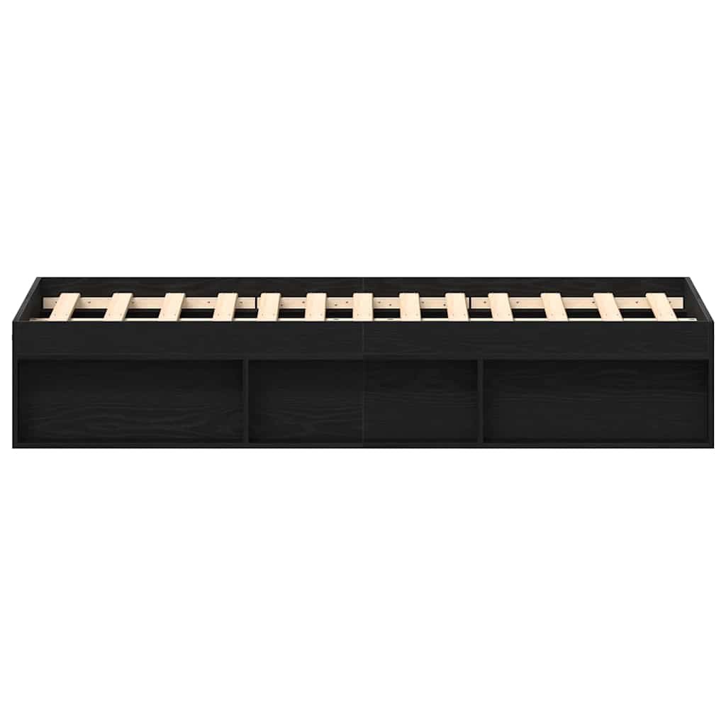 Bettgestell ohne Matratze Schwarz Eichen-Optik 140x190 cm