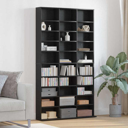 CD Regal Schwarz Eichen-Optik 101 x 23 x 177,5 cm Holzwerkstoff