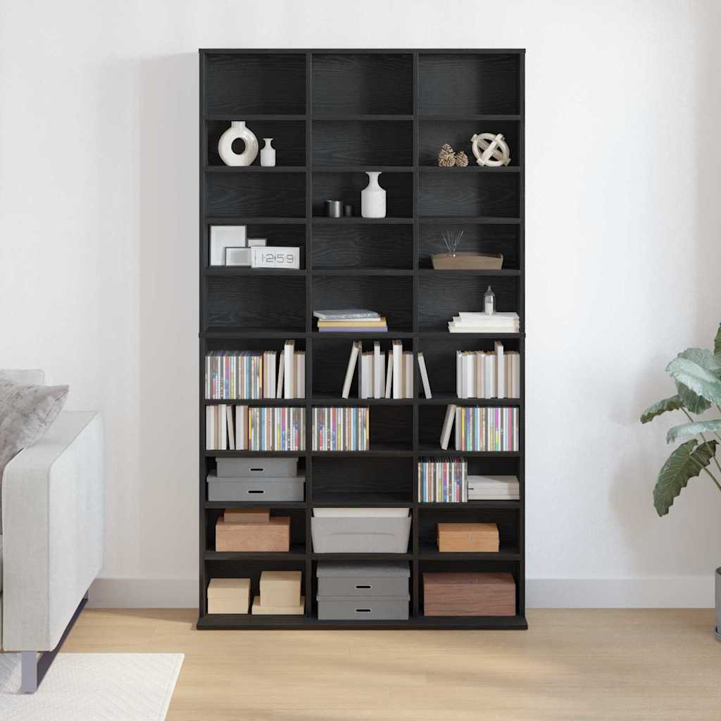 CD Regal Schwarz Eichen-Optik 101 x 23 x 177,5 cm Holzwerkstoff