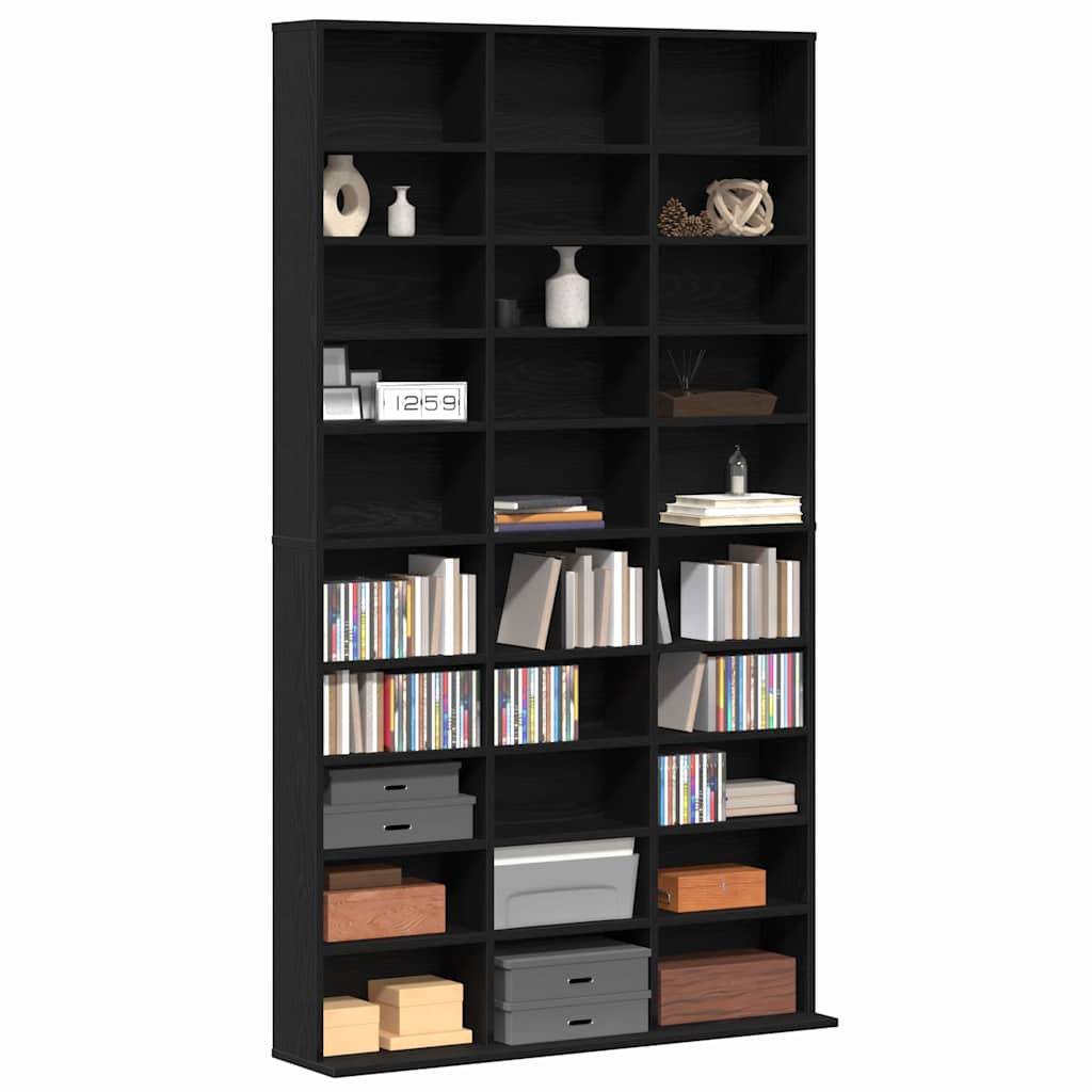 CD Regal Schwarz Eichen-Optik 101 x 23 x 177,5 cm Holzwerkstoff