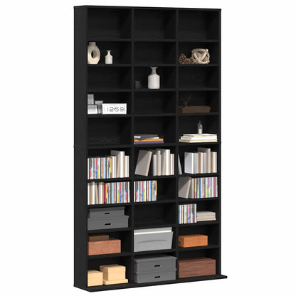 CD Regal Schwarz Eichen-Optik 101 x 23 x 177,5 cm Holzwerkstoff