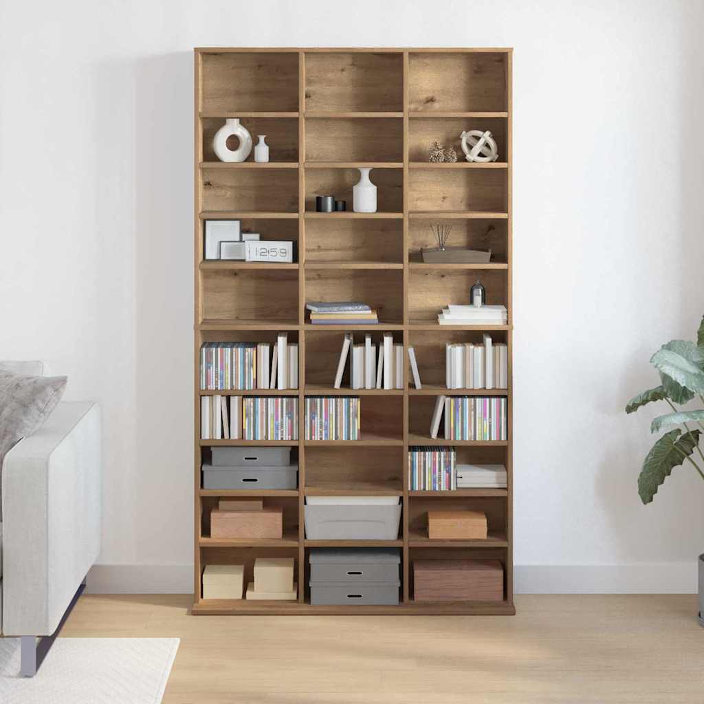 CD Regal Artisan-Eiche 101 x 23 x 177,5 cm Holzwerkstoff