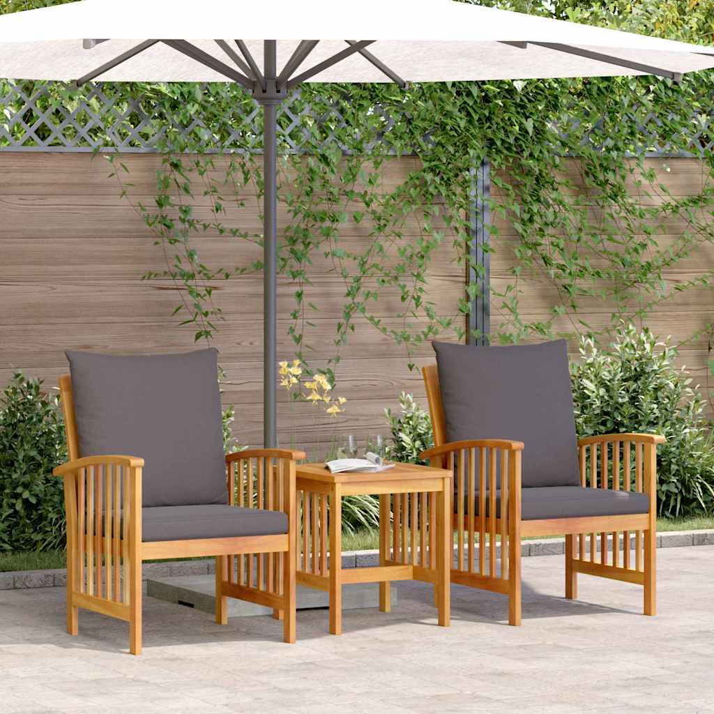 Gartensofa-set mit Kissen 3 pcs Öl-Natur Massivholz Akazie