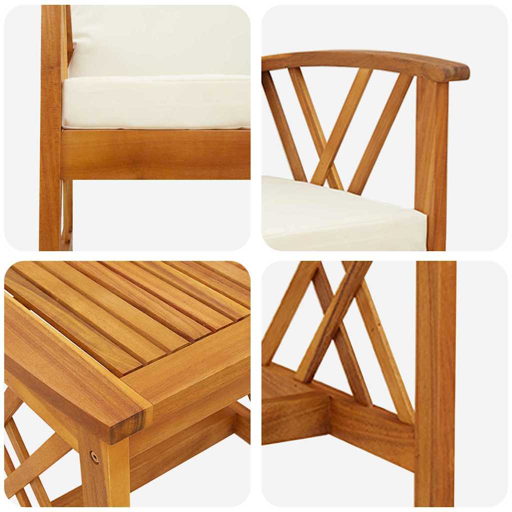 Gartensofa-set 3 stk. Öl-Natur Massivholz Akazie