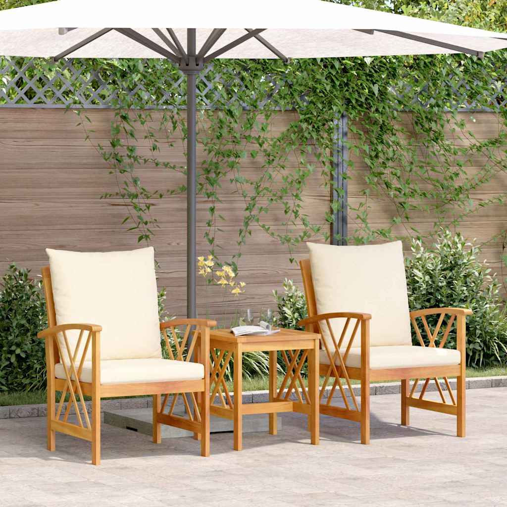Gartensofa-set 3 stk. Öl-Natur Massivholz Akazie