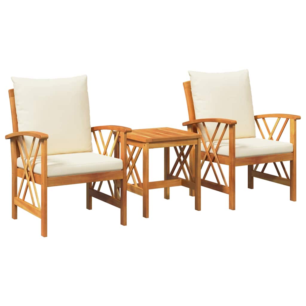 Gartensofa-set 3 stk. Öl-Natur Massivholz Akazie
