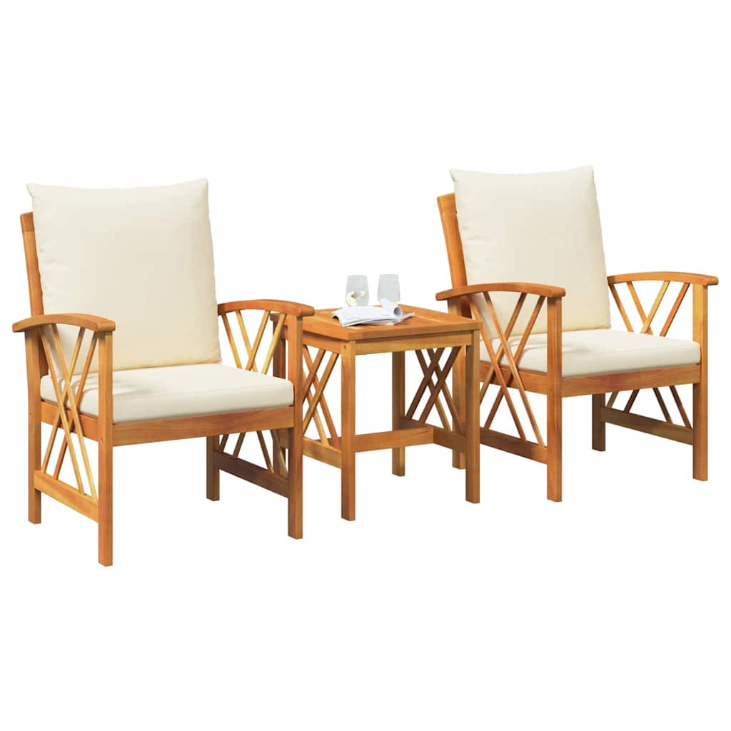Gartensofa-set 3 stk. Öl-Natur Massivholz Akazie