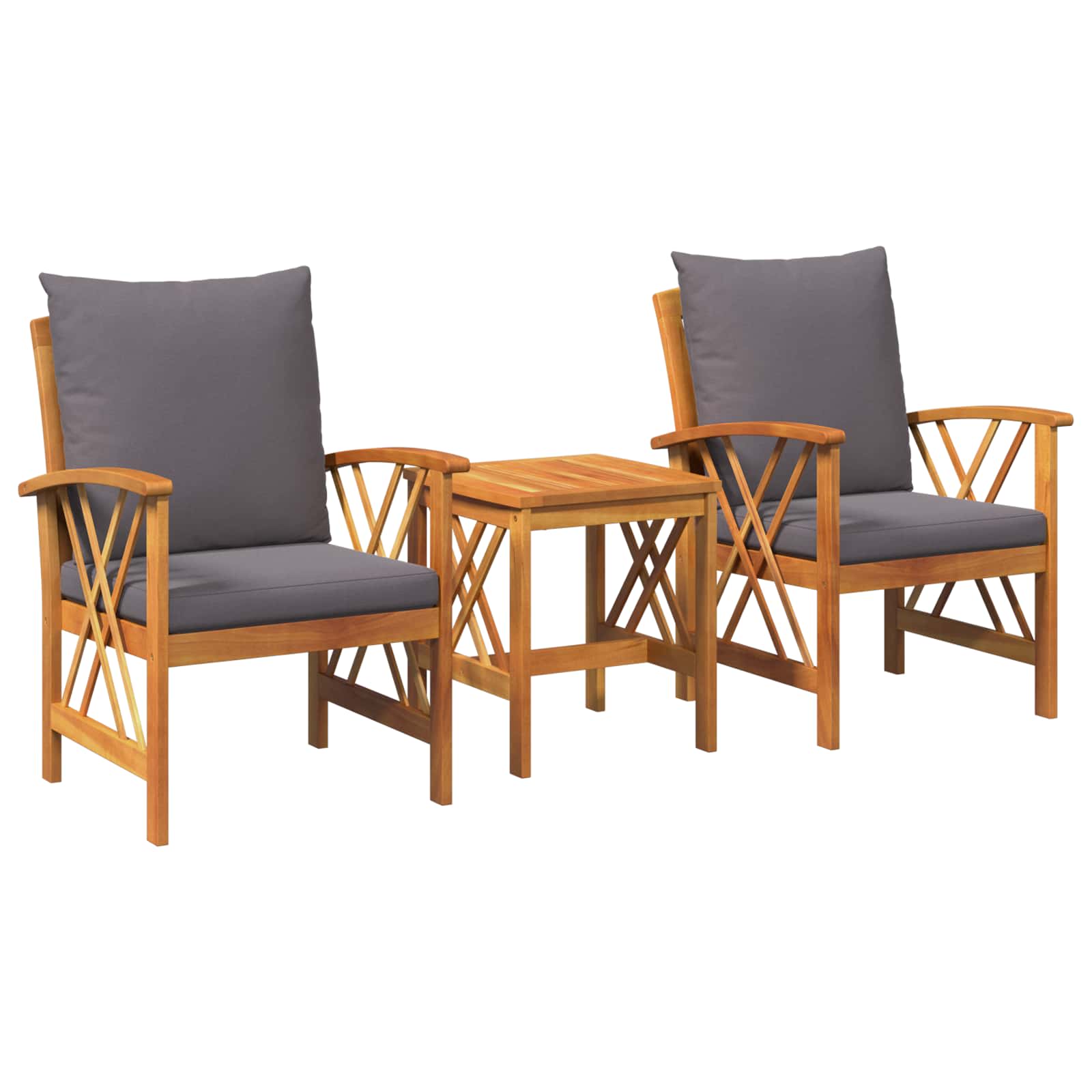 Gartensofa-set 3 stk. Öl-Natur Massivholz Akazie