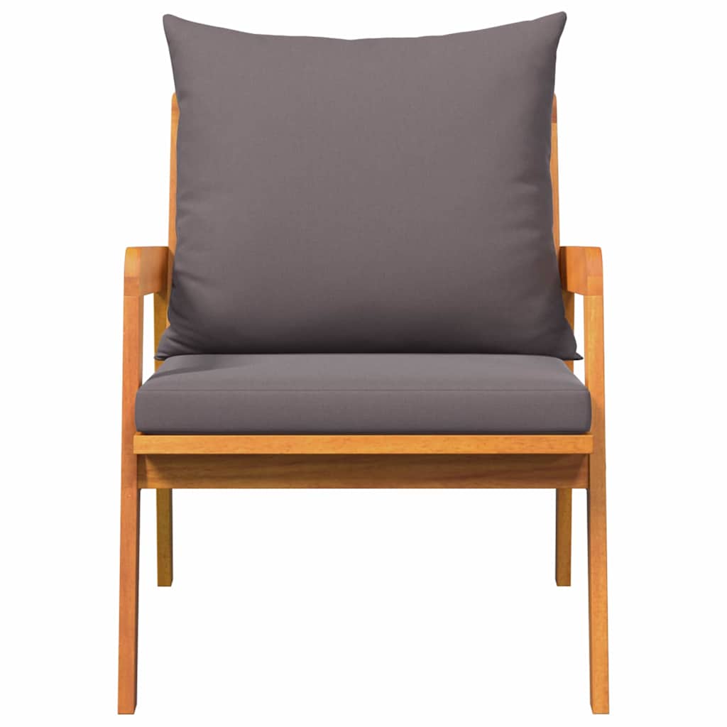Gartenstuhl mit Kissen 2 Stück Öl-Natur 65 x 59,5 x 72 cm