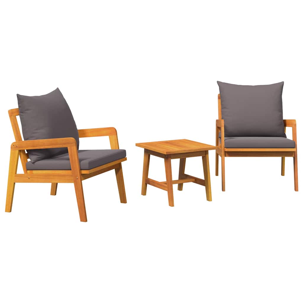 Bistrogarnitur 3 stk. Braun Massivholz Akazie