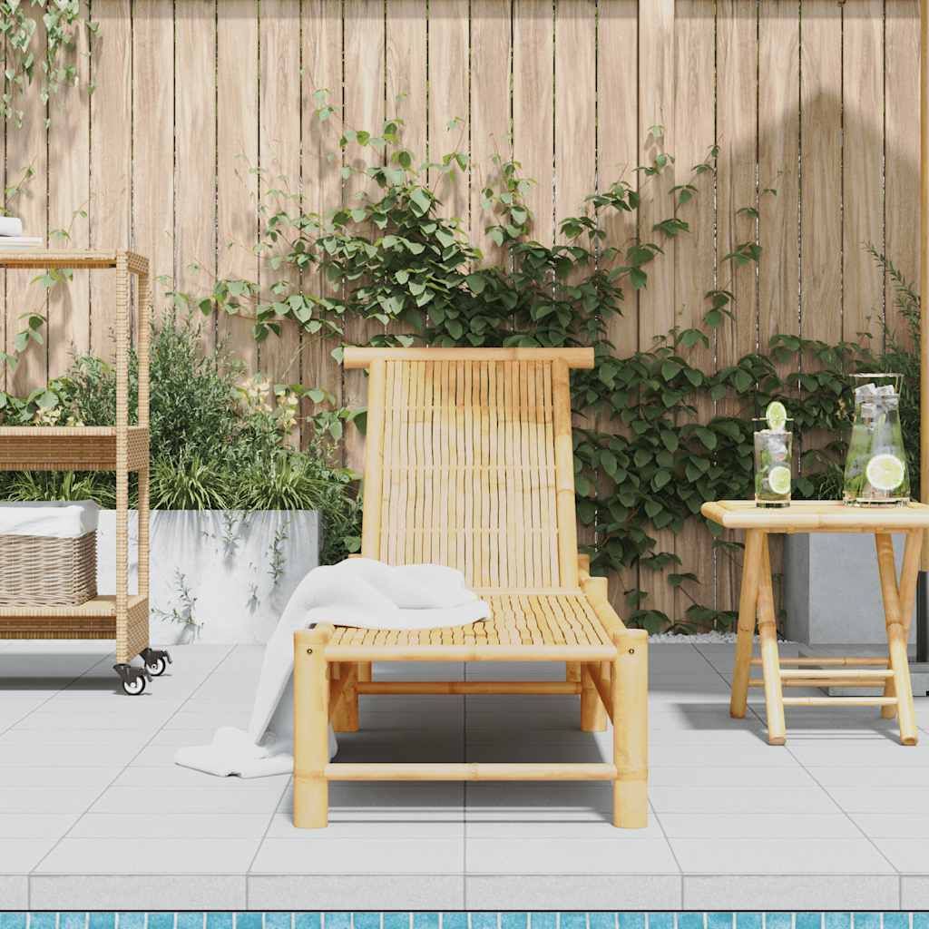Sun lounger 55x199x30 cm bamboo