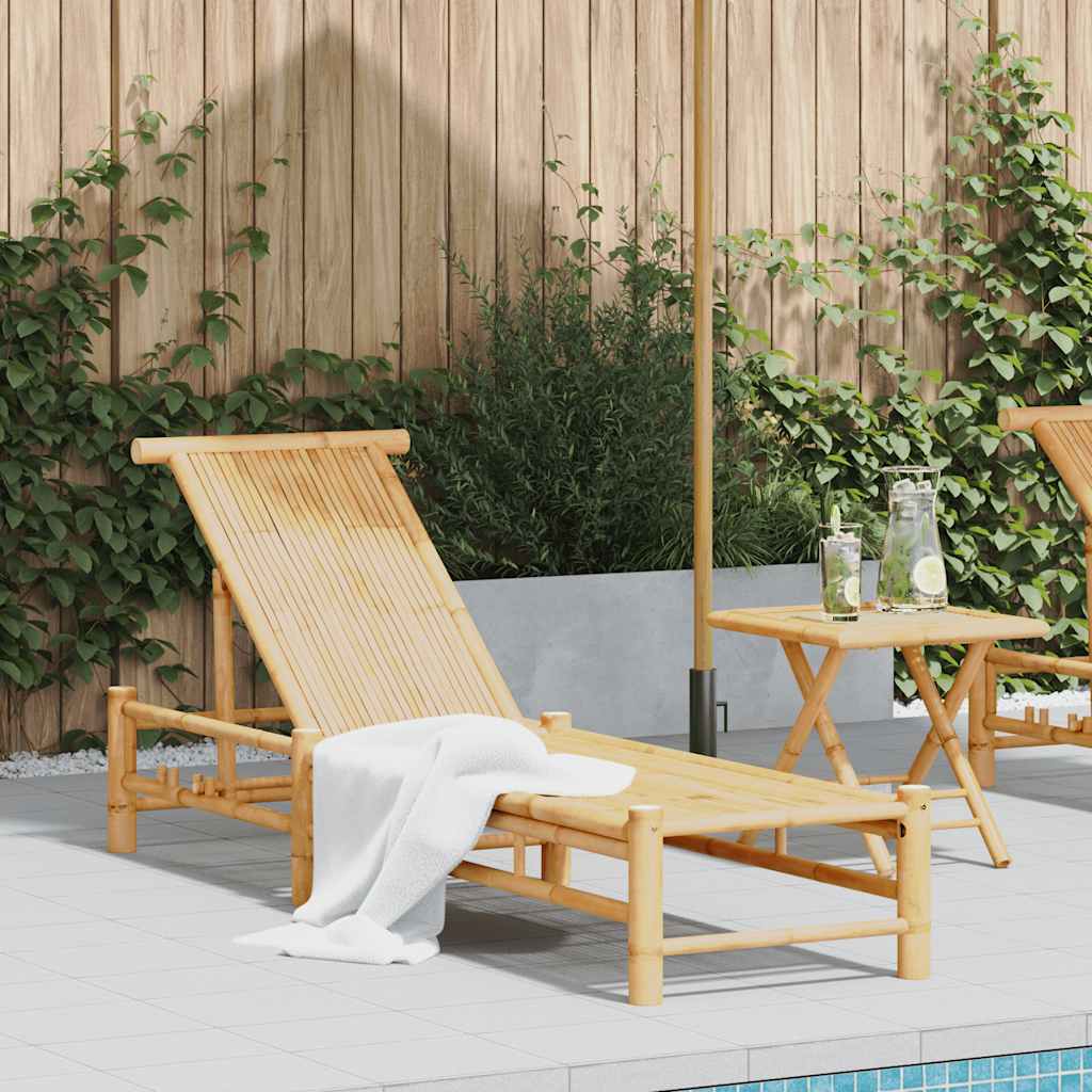 Sun lounger 55x199x30 cm bamboo