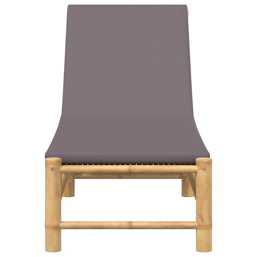 Chaise longue avec coussin 55x199x30 cm en bambou