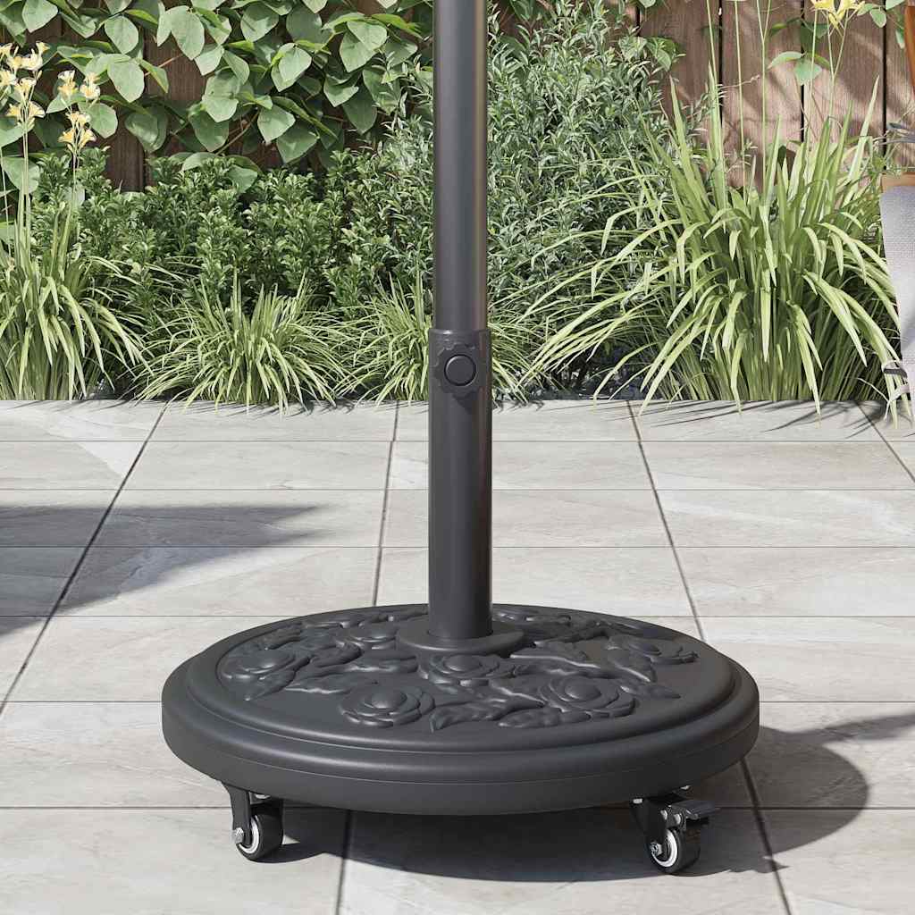 Sonnenschirmständer Schwarz Ø38-48 mm PE und Beton und Eisen