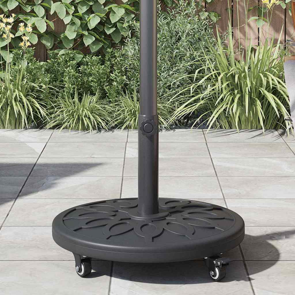 Sonnenschirmständer Schwarz Ø38-48 mm PE und Beton und Eisen