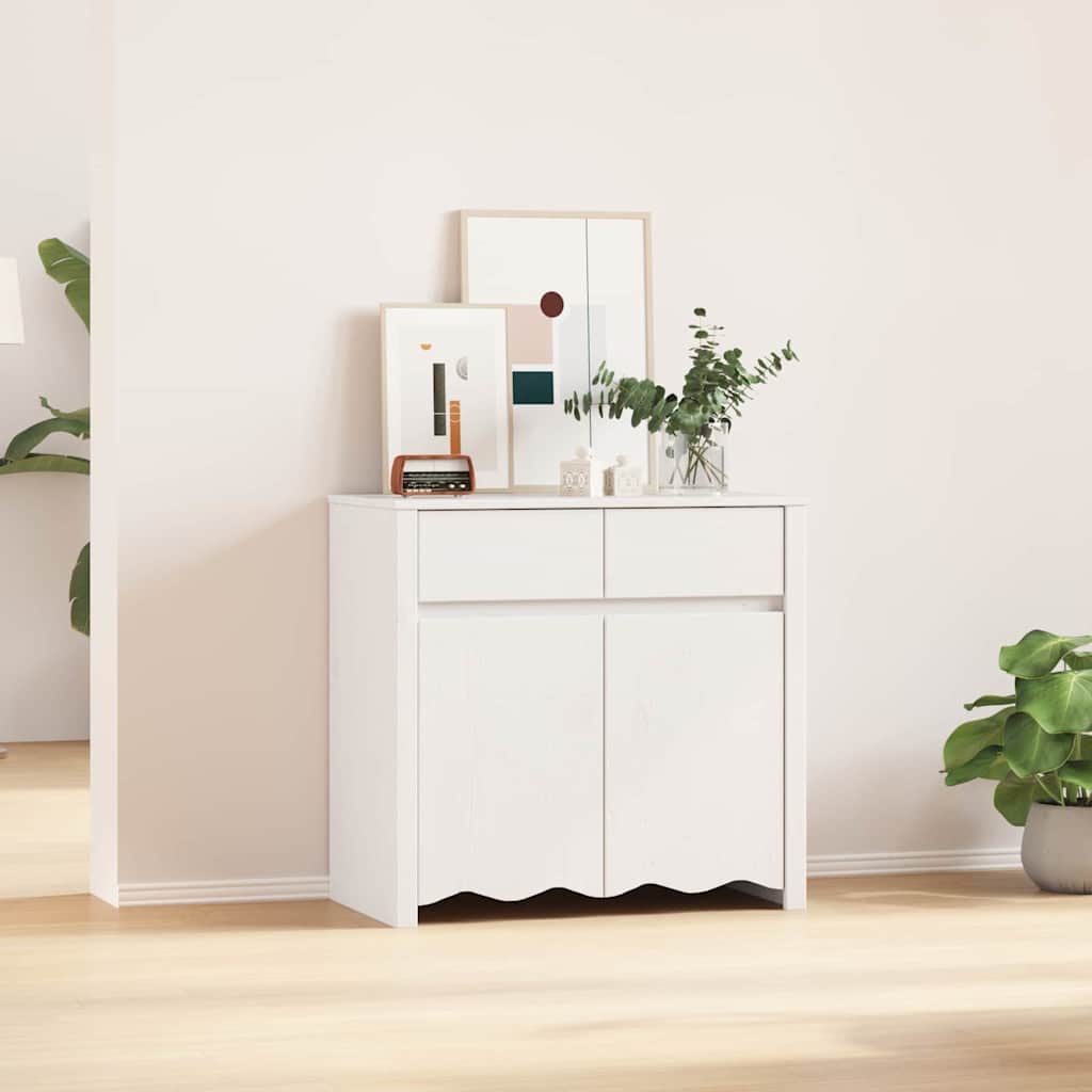 Sideboard Drammen Weiß 79 x 43 x 75.5 cm Massivholz Kiefer