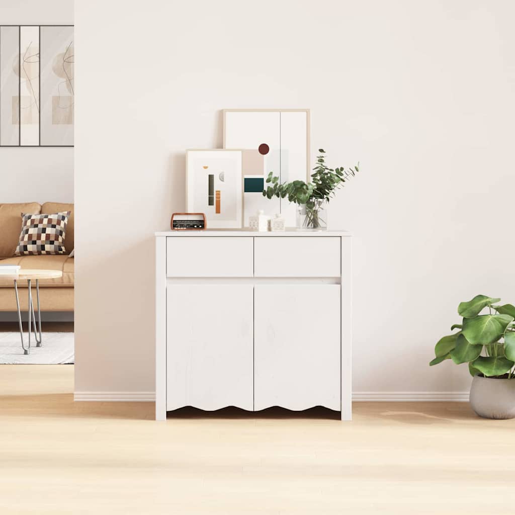 Sideboard Drammen Weiß 79 x 43 x 75.5 cm Massivholz Kiefer