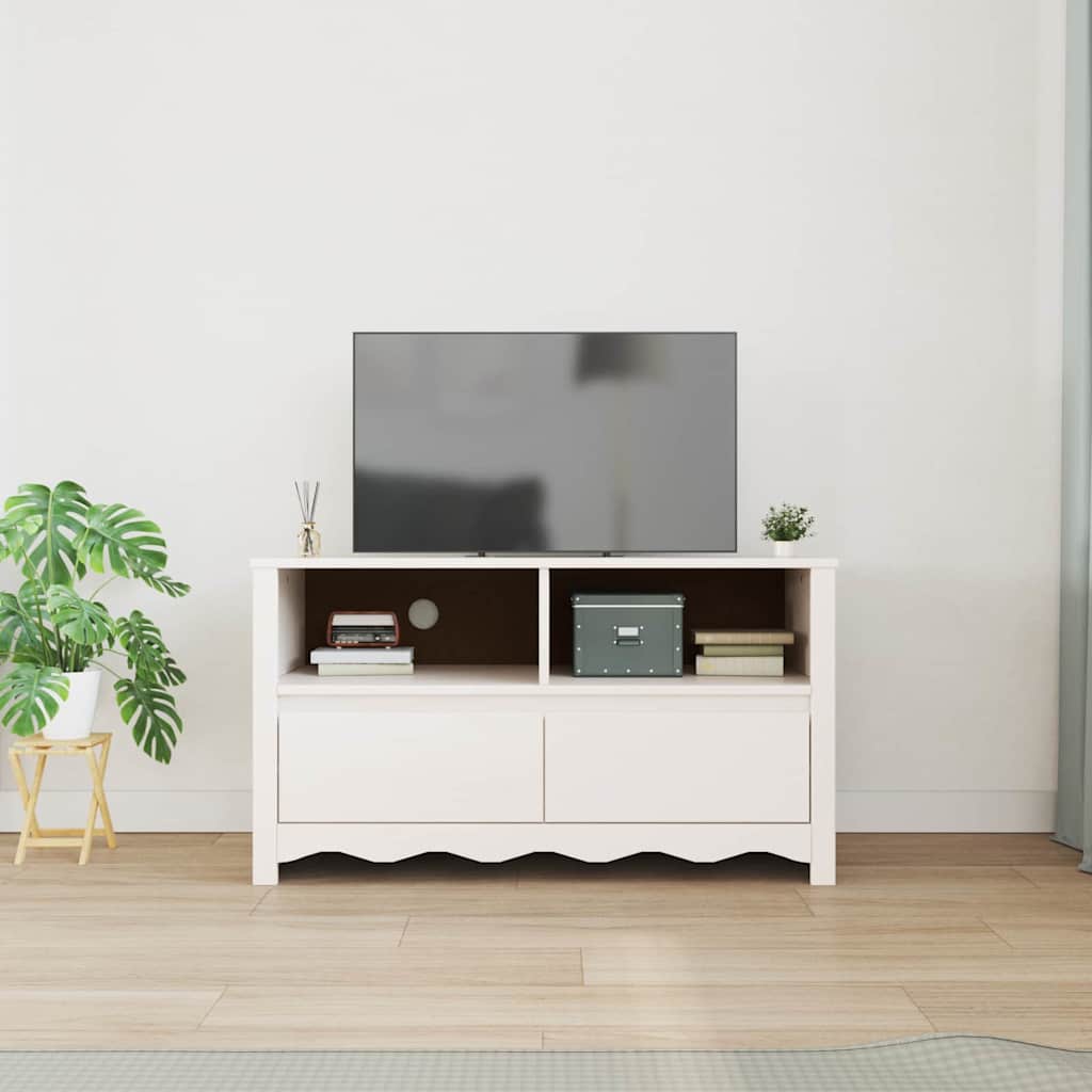 TV-Schränk Drammen Weiß 99 x 43 x 55 cm Massivholz Kiefer