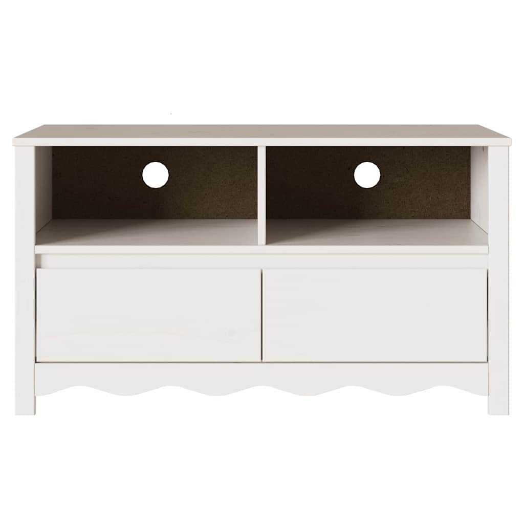 TV-Schränk Drammen Weiß 99 x 43 x 55 cm Massivholz Kiefer