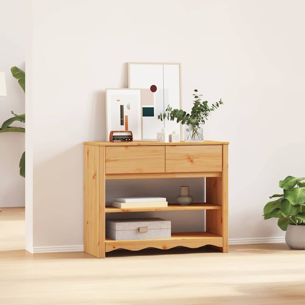 Konsolentisch mit Schubladen Drammen Eiche 89,5 x 37 x 73 cm
