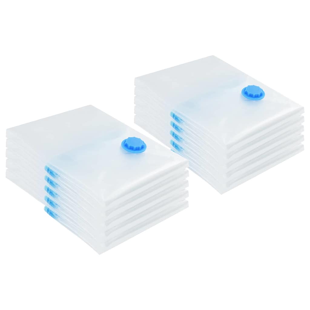 Aufbewahrungstaschen 10 stk. Transparent und Blau 70 x 50 cm