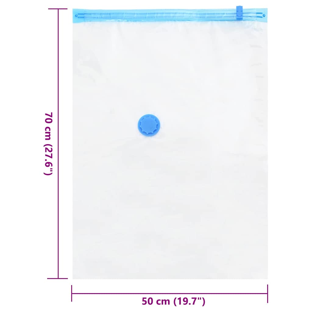 Aufbewahrungstaschen 10 stk. Transparent und Blau 70 x 50 cm